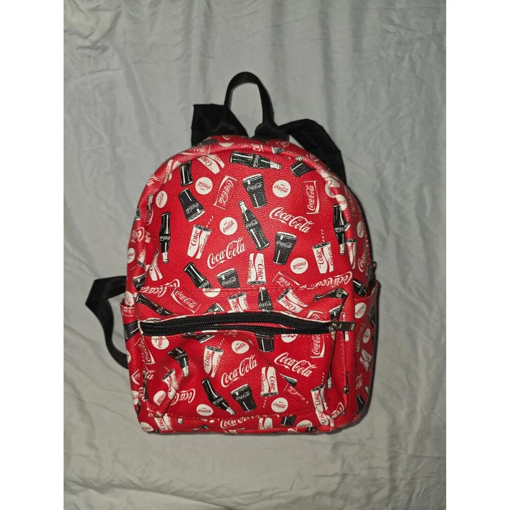 Coca cola brand coke bottle coke can print mini backpack purse bookbag!
